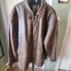 Pacific Trail Brown Leather Bomber Jacket
